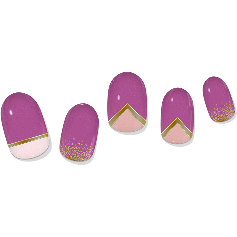laurenbbeauty COLOR CHANGE Pink & Gold Delicate Geometric Gel Nail Wrap Nail Art Kits & Accessories