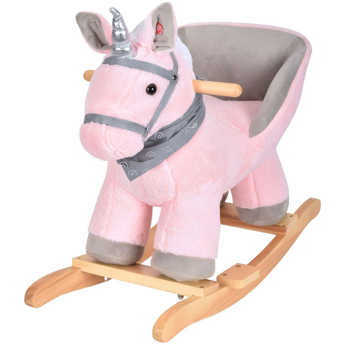 Shopbobbys Joon Luna Ride-On Rocking Horse Unicorn With Sound Effects, Pink-Grey