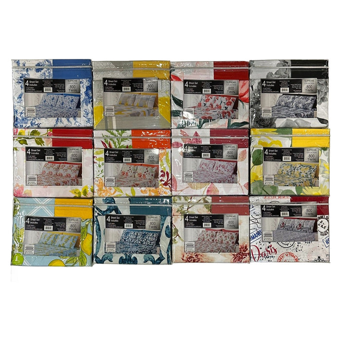 Shopbobbys Premius Supreme Collection Wrinkle-Free Microfiber Sheet Set, Assorted Prints