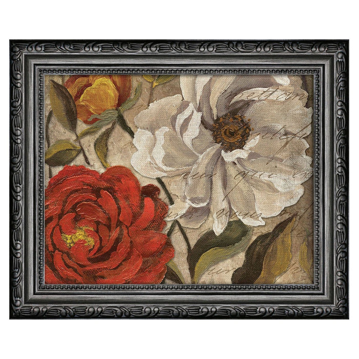 Shopbobbys Premius Floral Small Traditional Framed Wall Art, Red-White, 9X11 Inches