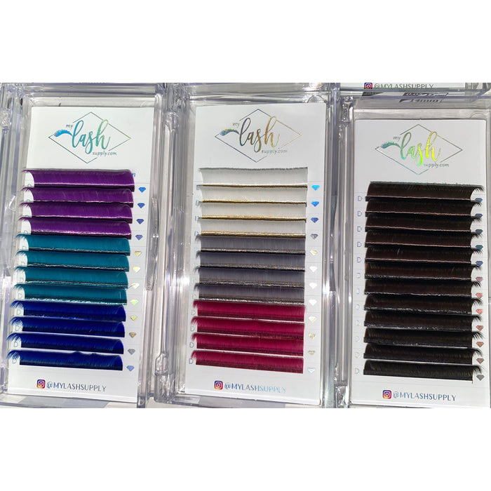 My Lash Supply - My Lash Supply - Easy Fan Colored “Mixed” Lash Trays D Curl 0.05