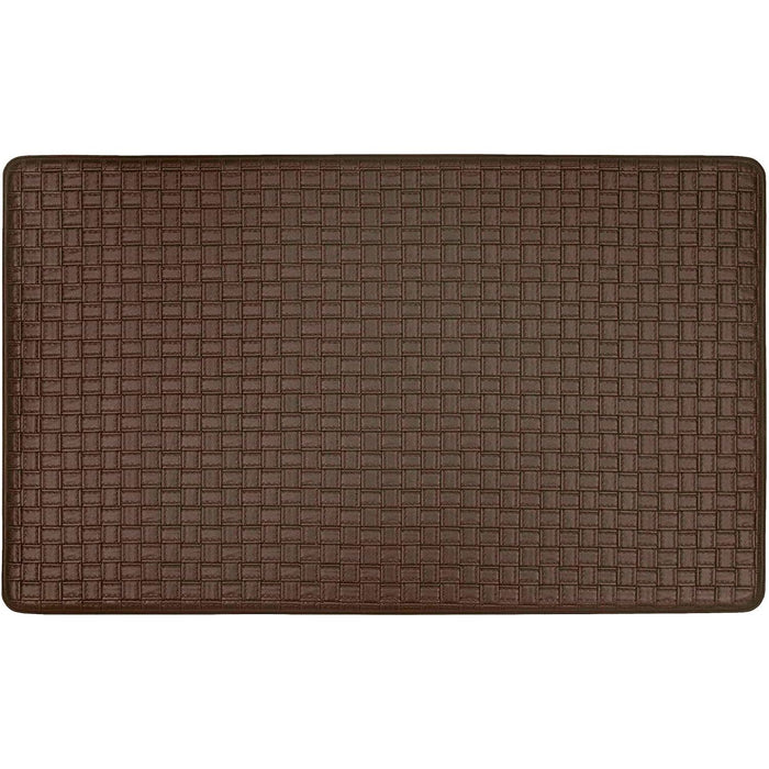 Achim Woven-Embossed Faux-Leather Anti-Fatigue Mat, Espresso, 18x30 Inches