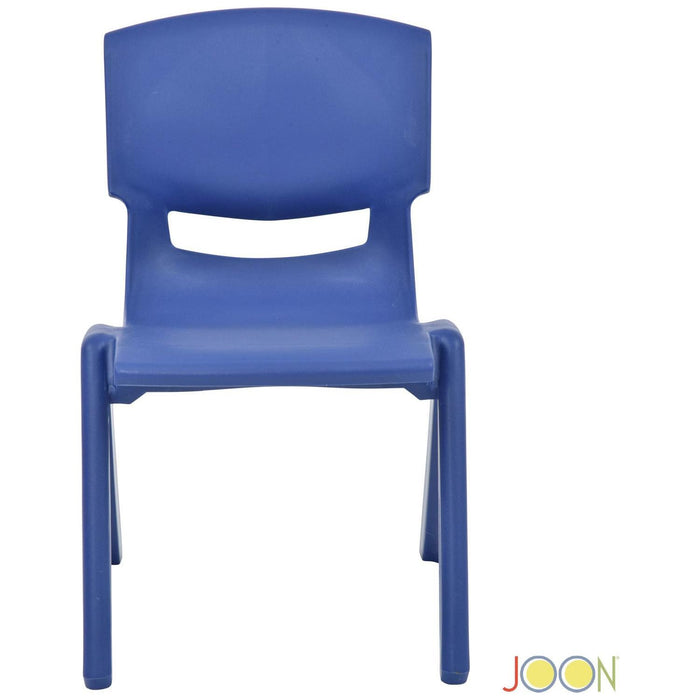 Shopbobbys Joon Stackable Plastic Kids Learning Chairs, Dark Blue, 20.5X12.75X11 Inches, 2-Pack (Pack Of 2)