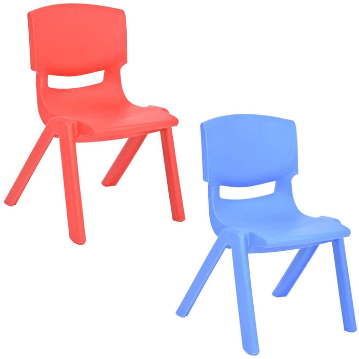 Shopbobbys Joon Stackable Plastic Kids Learning Chairs Set, Red-Blue