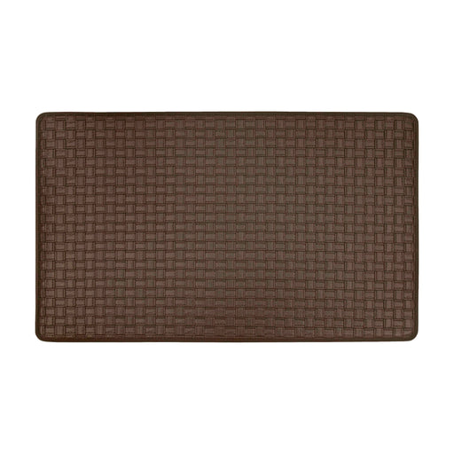 Achim Woven-Embossed Faux-Leather Anti-Fatigue Mat, Espresso, 18x30 Inches