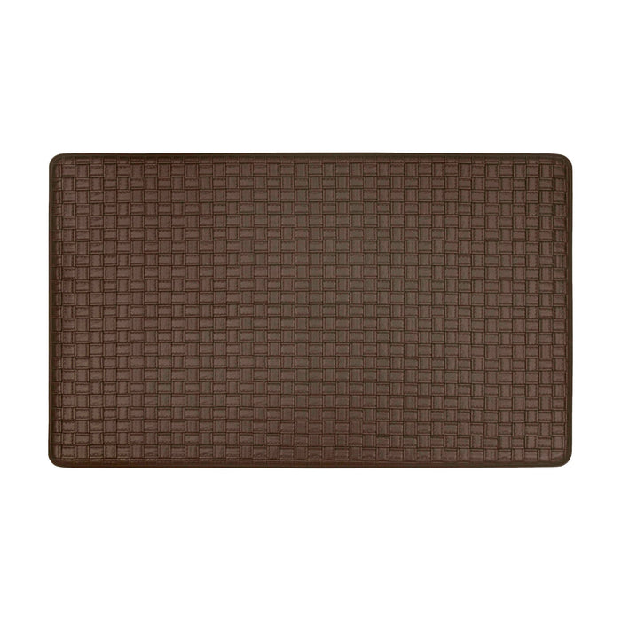 Achim Woven-Embossed Faux-Leather Anti-Fatigue Mat, Espresso, 18x30 Inches