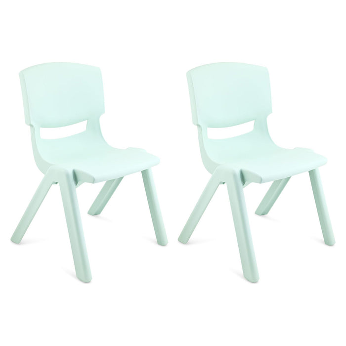 Shopbobbys Joon Stackable Plastic Kids Learning Chairs, Mint Green, 20.5X12.75X11 Inches, 2-Pack (Pack Of 2)