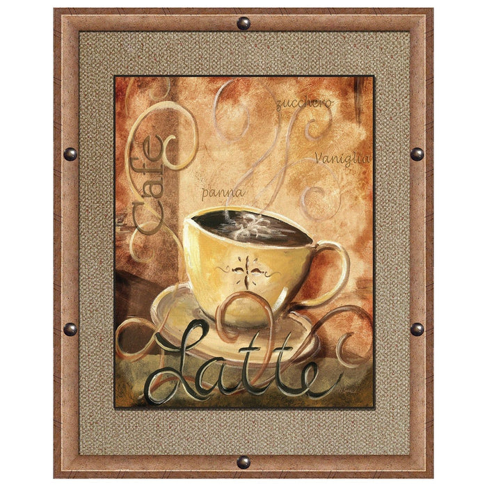 Shopbobbys Premius Cafe Latte Framed Wall Art With Buttons, 11X13 Inches