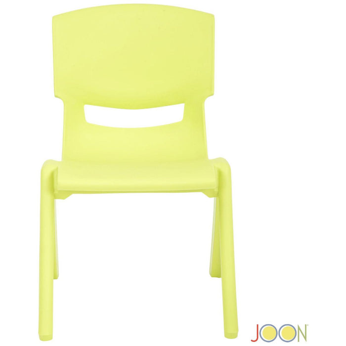 Shopbobbys Joon Stackable Plastic Kids Learning Chairs, Lime, 20.5X12.75X11 Inches, 2-Pack (Pack Of 2)