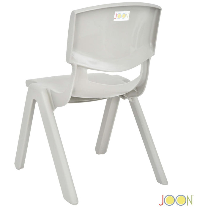 Shopbobbys Joon Stackable Plastic Kids Learning Chairs, Light Gray, 20.5X12.75X11 Inches, 2-Pack (Pack Of 2)