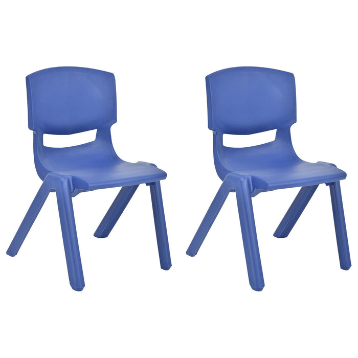 Shopbobbys Joon Stackable Plastic Kids Learning Chairs, Dark Blue, 20.5X12.75X11 Inches, 2-Pack (Pack Of 2)