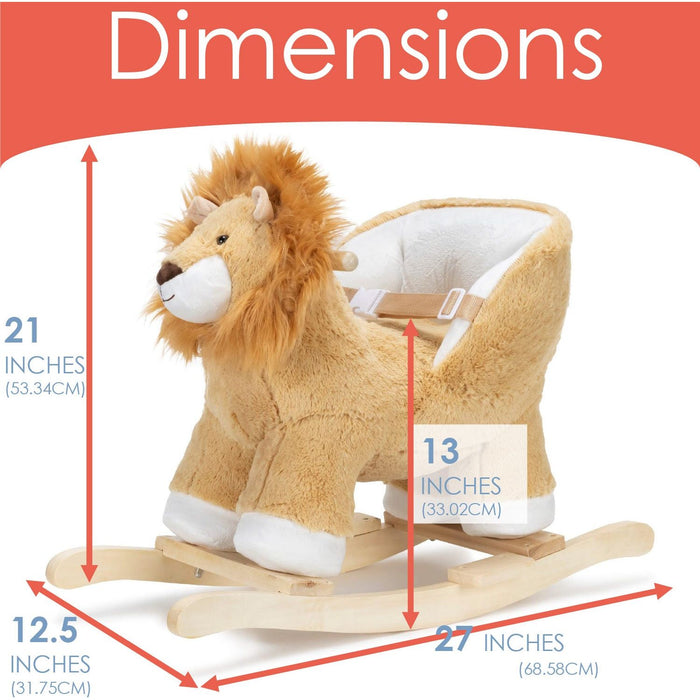 Shopbobbys Joon Roary Ride-On Chair Lion Rocking Horse With Sound Effects, Tan