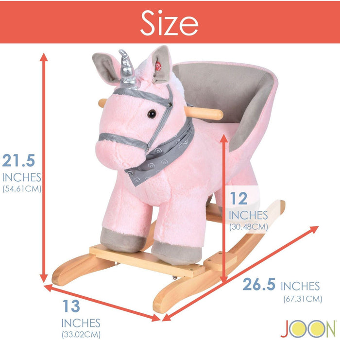 Shopbobbys Joon Luna Ride-On Rocking Horse Unicorn With Sound Effects, Pink-Grey