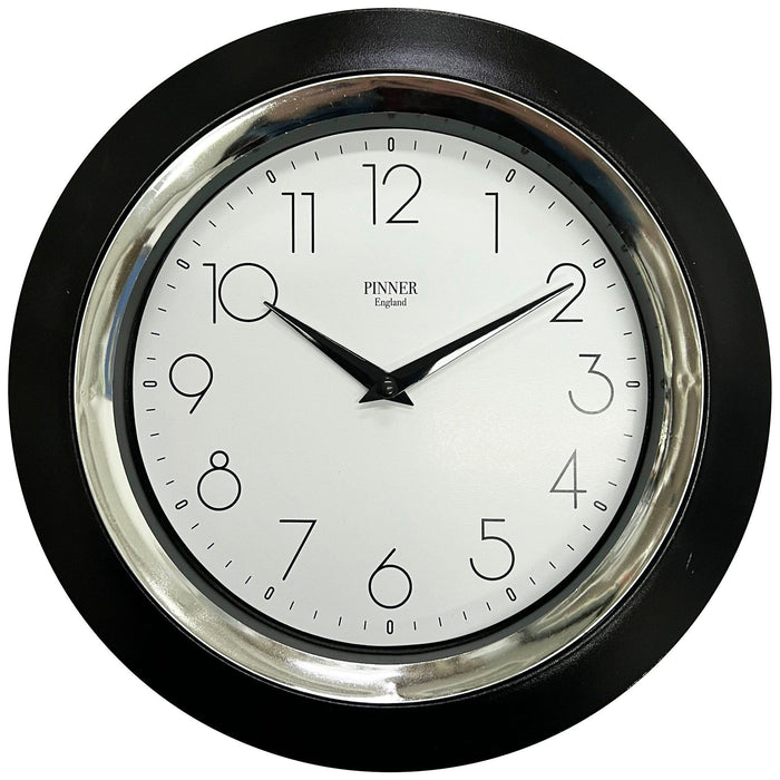 Shopbobbys Premius Two-Tone Round Layered Analog Wall Clock, Black, 10 Inches