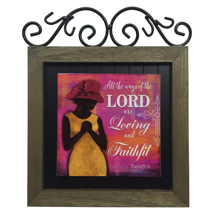 Shopbobbys Premius Women Of Faith Metal Plaque, Lord-Loving-Faithful, 12X14 Inches