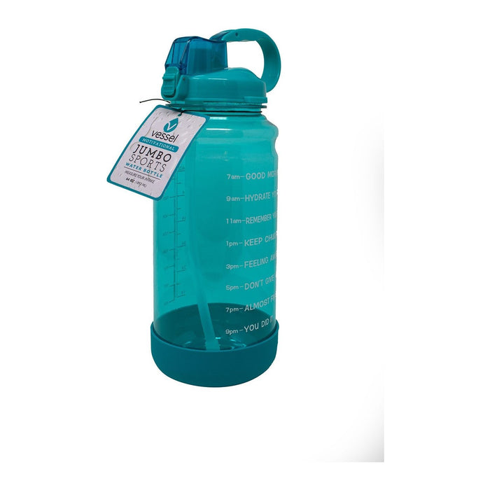 Shopbobbys Premius Motivational Sport Water Bottle With Straw Top,  64 Ounces