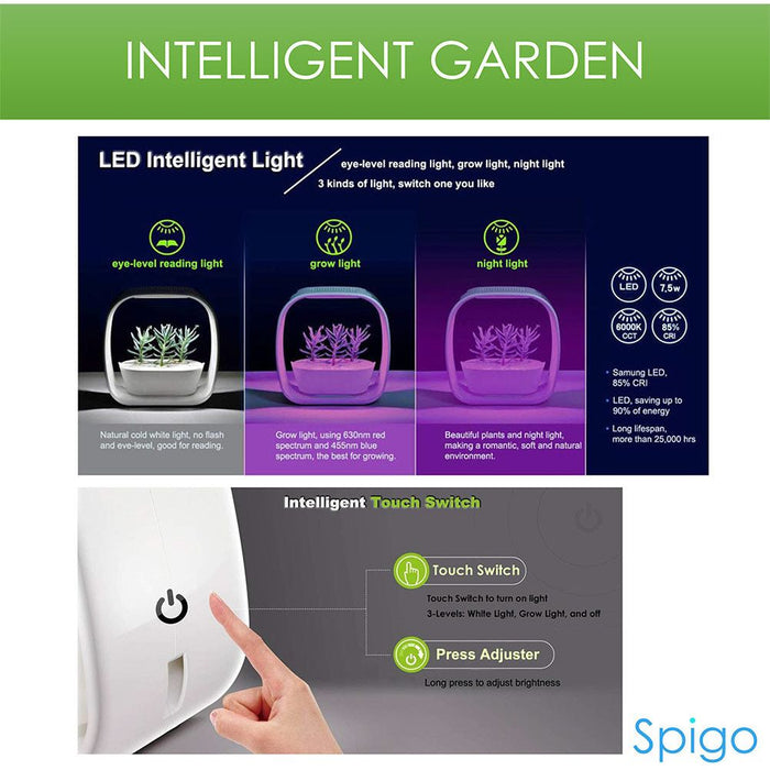 Shopbobbys Spigo Intelligent Indoor Led Light Garden, Matte Black