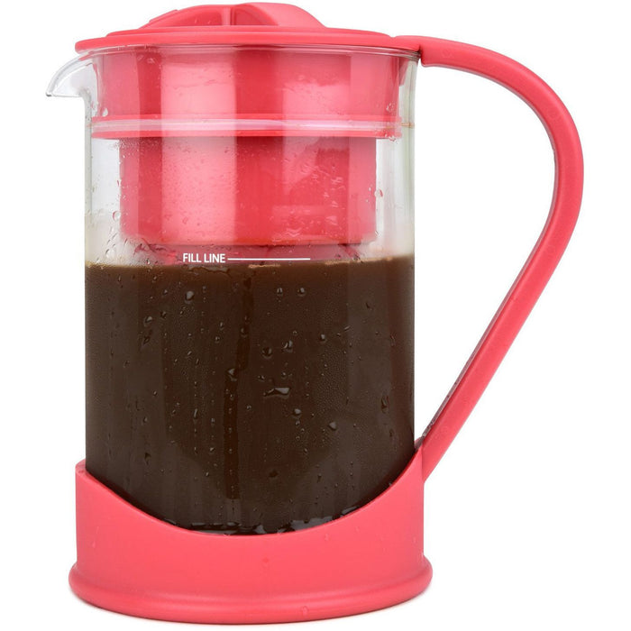 Shopbobbys Spigo Cold Brew Coffee Maker With Borosilicate Glass Pitcher, Red, 1 Liter, 8X5 Inches