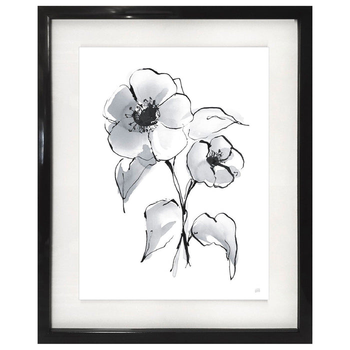 Shopbobbys Premius Flower Power Floating Printed Frame Wall Art, Black-White, 17X21 Inches