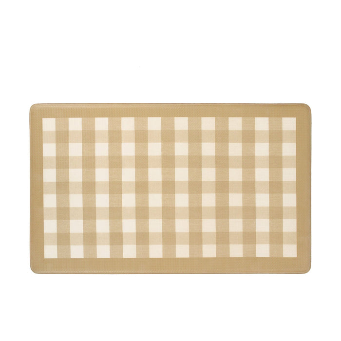 Achim Decorative Buffalo Check Anti-Fatigue Mat, Taupe, 18x30 Inches