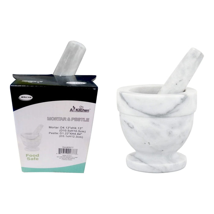 Shopbobbys Premius Marble Mortar And Pestle, 4.13X4.13 Inches