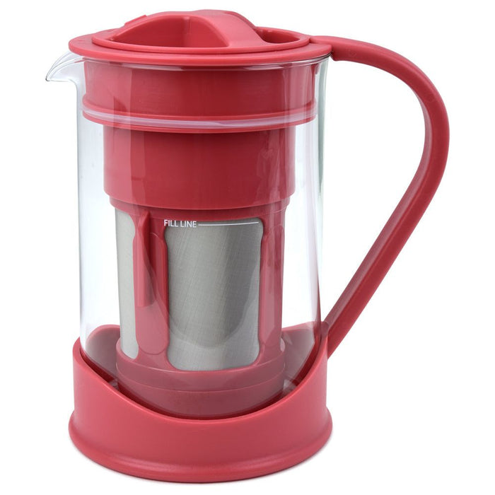 Shopbobbys Spigo Cold Brew Coffee Maker With Borosilicate Glass Pitcher, Red, 1 Liter, 8X5 Inches