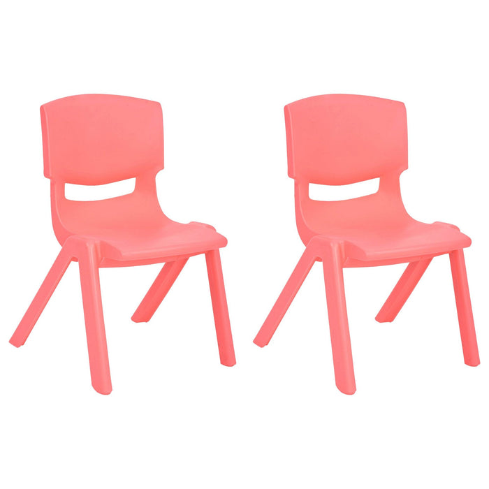 Shopbobbys Joon Stackable Plastic Kids Learning Chairs, Coral, 20.5X12.75X11 Inches, 2-Pack (Pack Of 2)