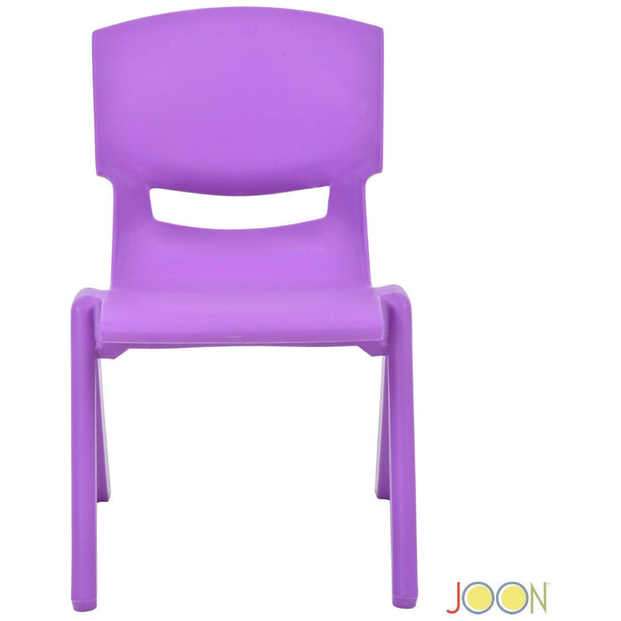 Shopbobbys Joon Stackable Plastic Kids Learning Chairs, Purple, 20.5X12.75X11 Inches, 2-Pack (Pack Of 2)