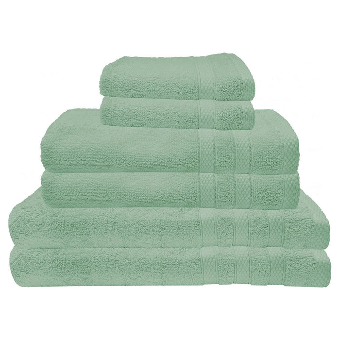 Shopbobbys Premius Premium 6-Piece Combed Cotton Bath Towel Set, Granite Green