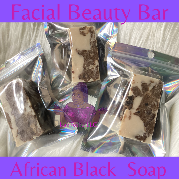 Kazirokz - Facial Beauty Bar (African Black Soap) 100% Vegan / Cruelty Free