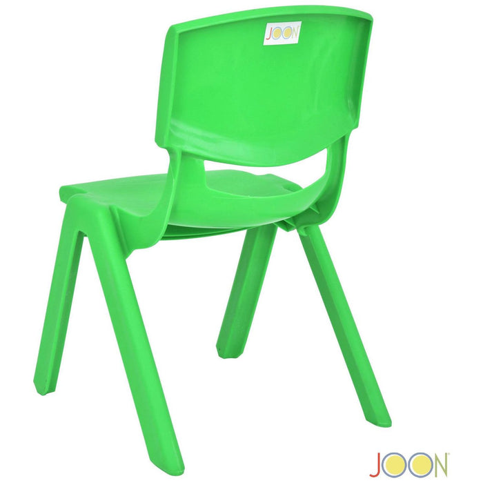 Shopbobbys Joon Stackable Plastic Kids Learning Chairs, Green, 20.5X12.75X11 Inches, 2-Pack (Pack Of 2)