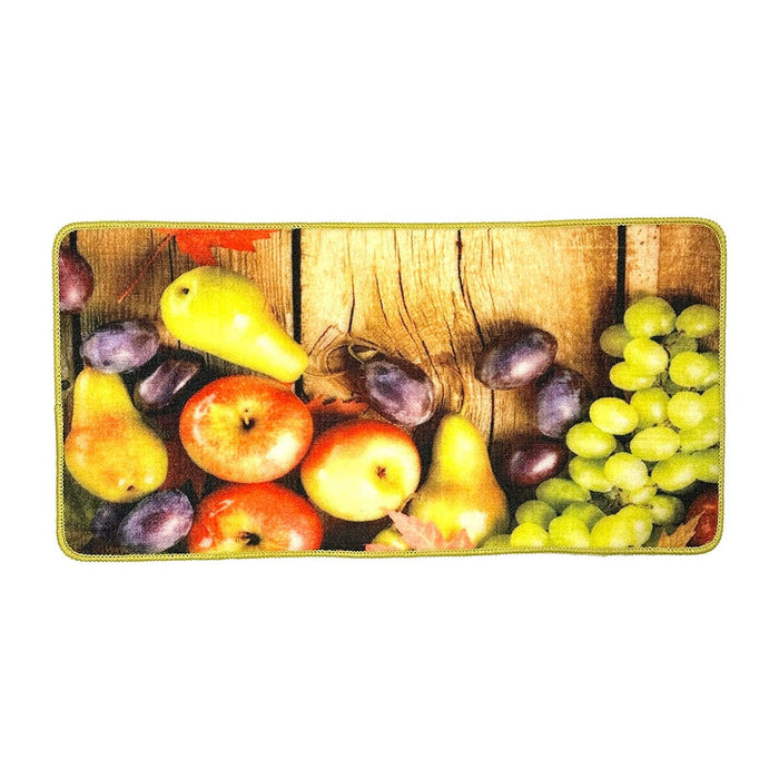 Grapes and Apple Non-Slip Kitchen Mat, 18x36 Inches