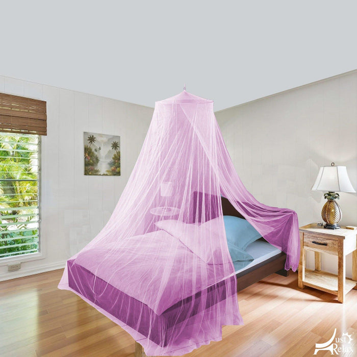 Shopbobbys Just Relax Elegant Mosquito Net Bed Canopy Set, Pink, Twin-Full