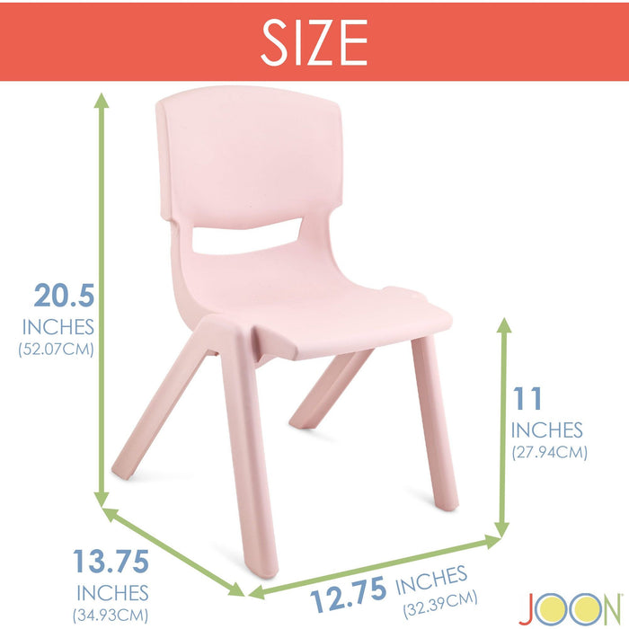 Shopbobbys Joon Stackable Plastic Kids Learning Chairs, Blush, 20.5X12.75X11 Inches, 2-Pack (Pack Of 2)