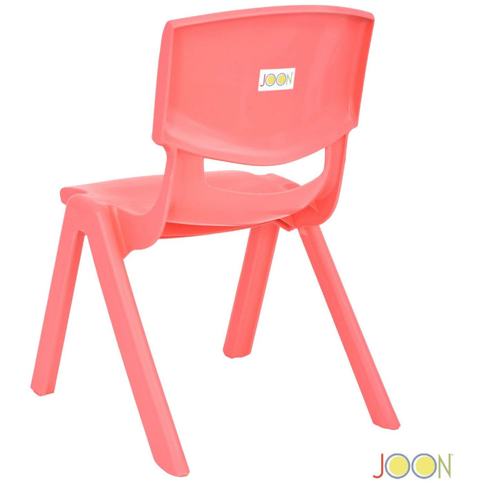 Shopbobbys Joon Stackable Plastic Kids Learning Chairs, Coral, 20.5X12.75X11 Inches, 2-Pack (Pack Of 2)