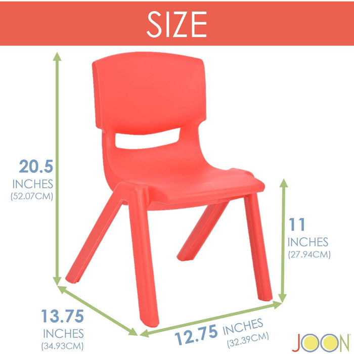 Shopbobbys Joon Stackable Plastic Kids Learning Chairs, 20.5X12.75X11 Inches, 2-Pack