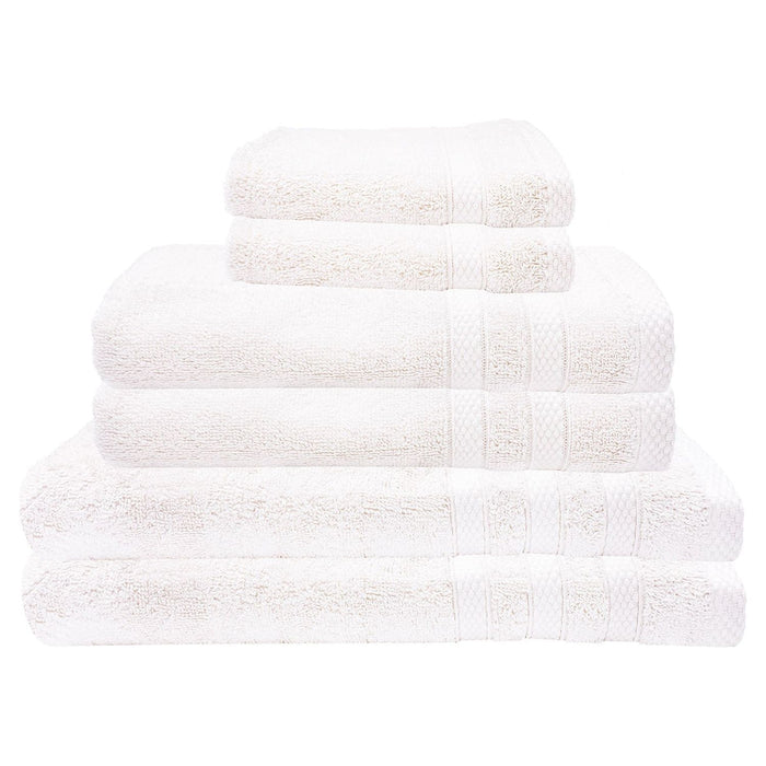 Shopbobbys Premius Premium 6-Piece Combed Cotton Bath Towel Set, White