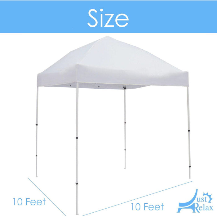 Shopbobbys Just Relax Compact Travel Ready Canopy Tent With Case, White, 10X10 Feet