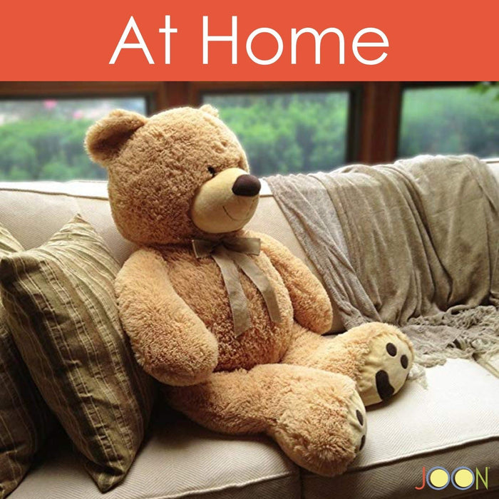 Shopbobbys Joon Huge Teddy Bear With Ribbon, Tan