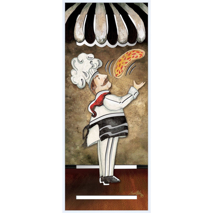 Shopbobbys Premius Prego Chef With Mirror Cut Outs Framed Wall Art, Pizza,  8X20 Inches