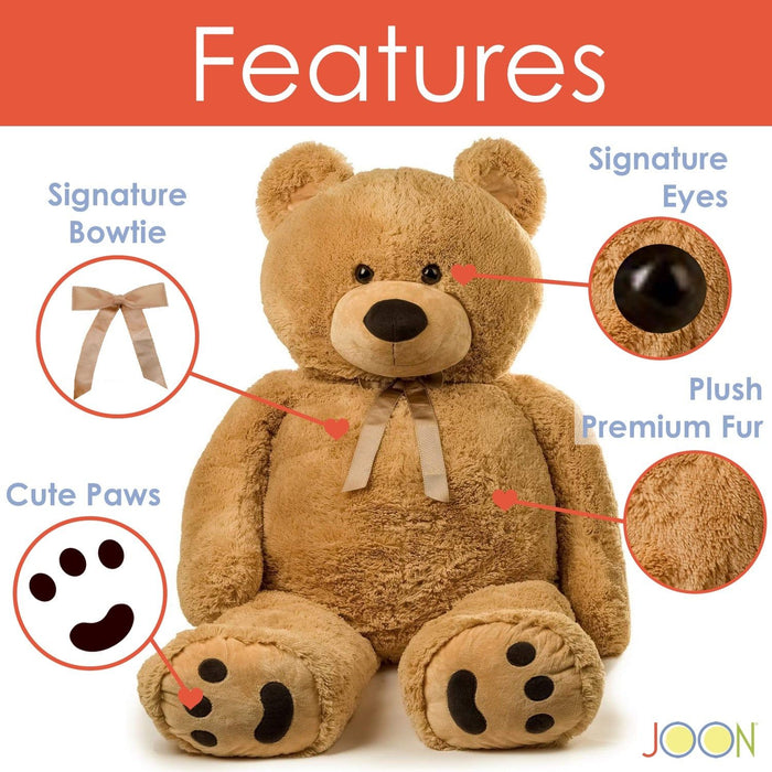 Shopbobbys Joon Jumbo Teddy Bear, 5 Feet Tall, Tan