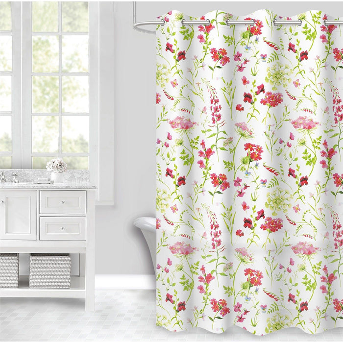 Shopbobbys Premius Peva Grommet Shower Curtain, Summer Flowers, 70X72 Inches