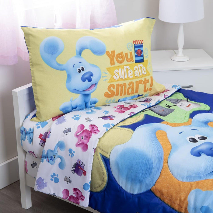 Shopbobbys Funhouse Blue'S Clues And You 4-Piece Reversible Comforter Set, Toddler Bed Size