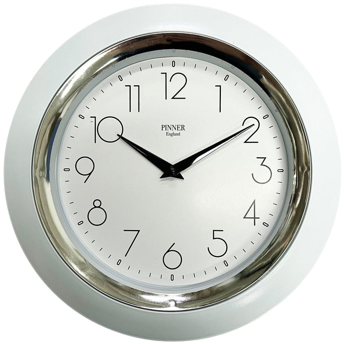 Shopbobbys Premius Two-Tone Round Layered Analog Wall Clock, White, 10 Inches