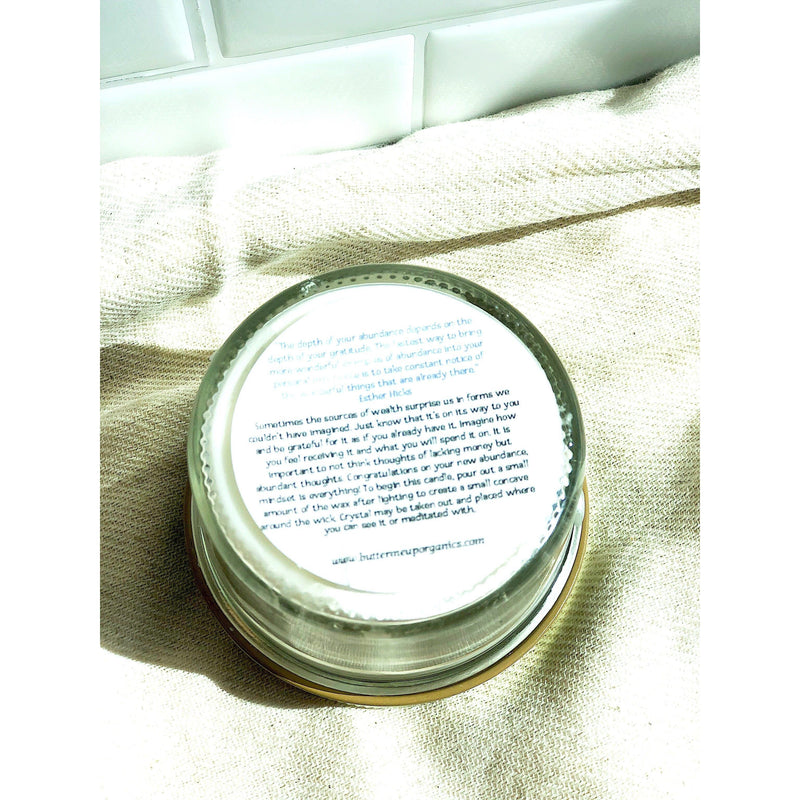 Butter Me Up Organics Abundance Candle / Ritual Candle / Intention Candle / Hand Poured Candle / Soy Wax Candle/ Butter Me Up Organics / Good Luck Candle / Money Metaphysical