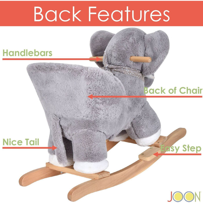 Shopbobbys Joon Olli Ride-On Rocking Horse Elephant With Scarf, Gray-White