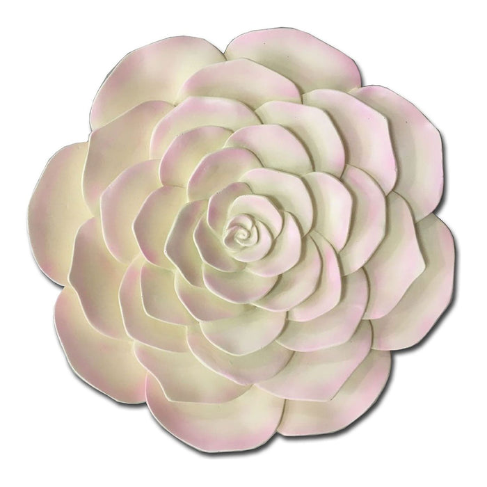 Shopbobbys Premius Resin Two Tone Smooth Pastel Floral Wall Decor, Pink, 12 Inches