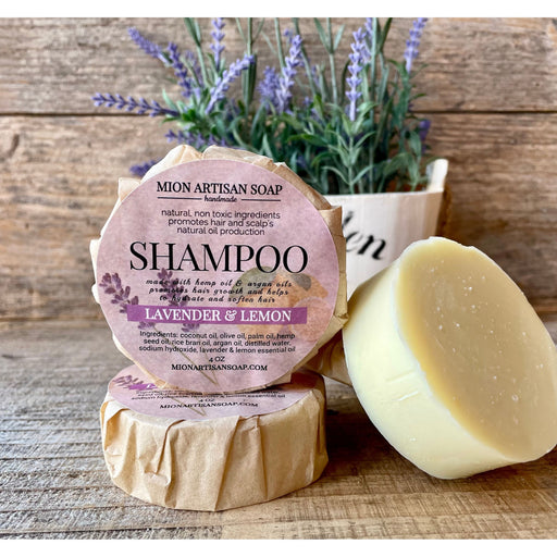 MION Artisan Soap Co. Shampoo Bar | Lavender & Lemon | best for dry and damaged hair