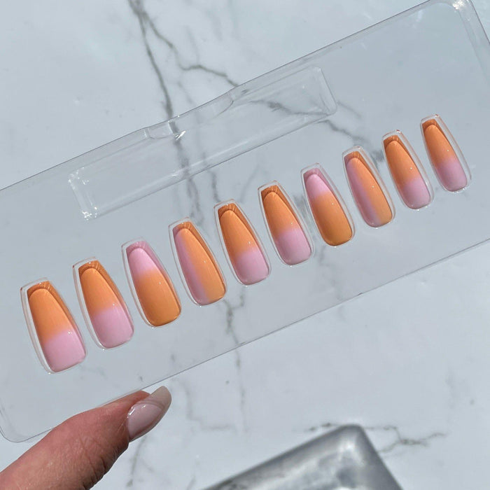 Twinkled T - Peach Sorbet Press Ons