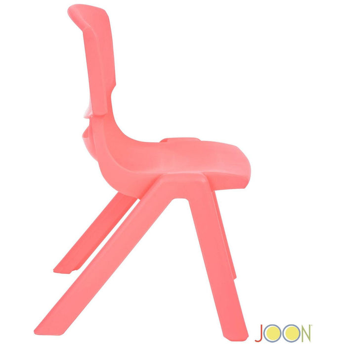 Shopbobbys Joon Stackable Plastic Kids Learning Chairs, Coral, 20.5X12.75X11 Inches, 2-Pack (Pack Of 2)